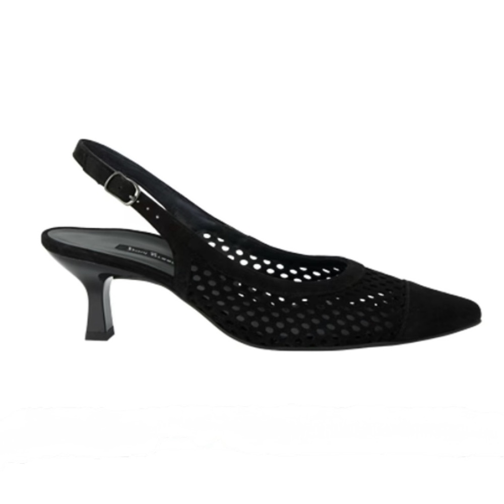 Slingpumps. Black Suede leather sandals. New In Box. US sizes